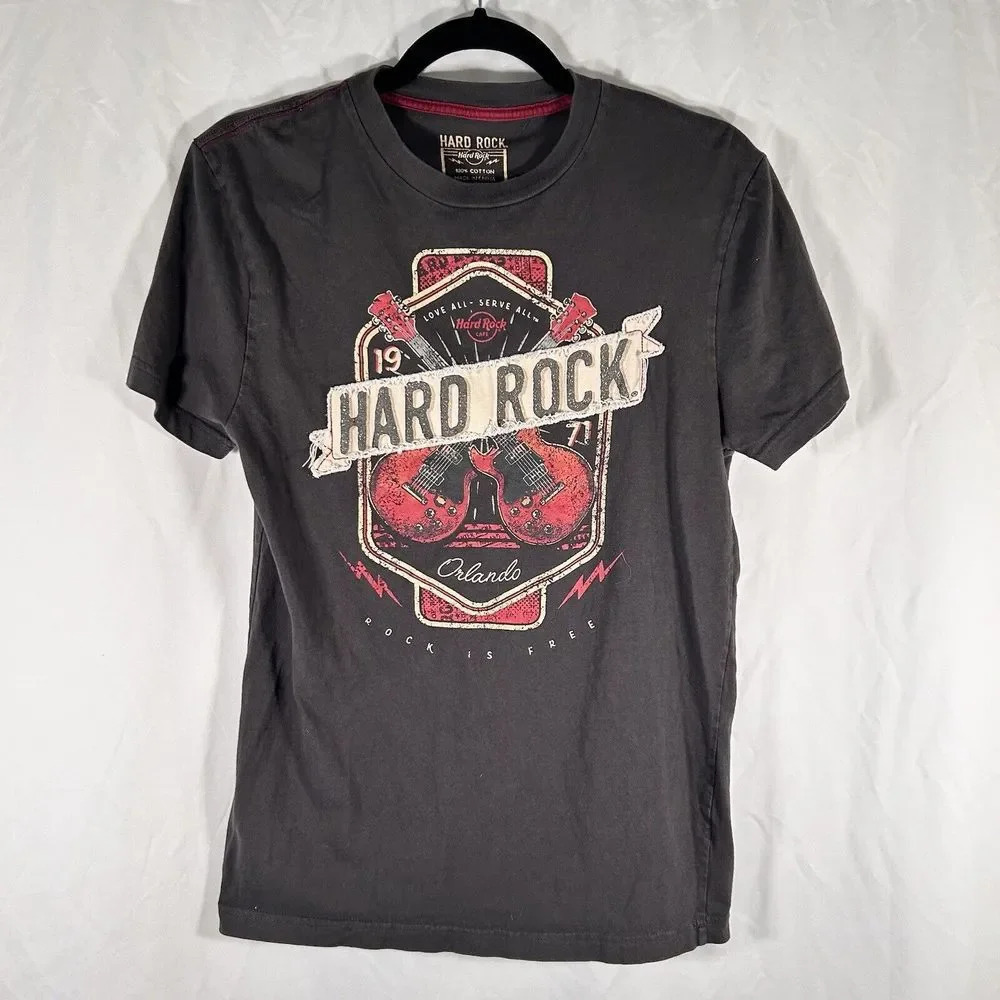 Hard Rock Shirt Unisex Small Black Orlando Short Sleeve Crew Neck